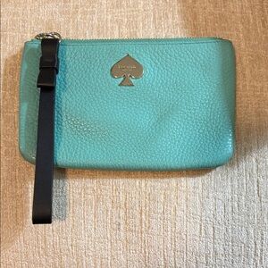 Kate Spade a Turquoise Leather Wristlet